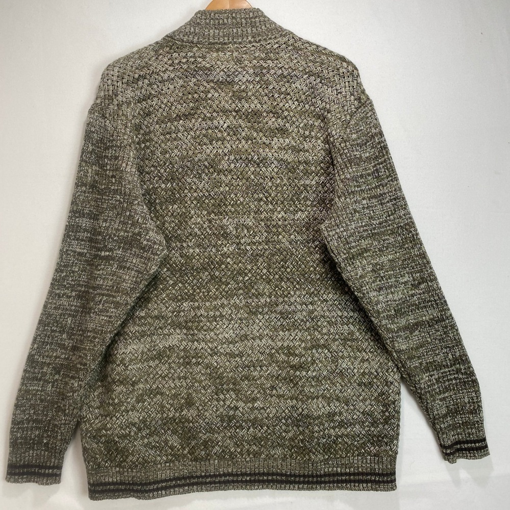 Carbon 2 Cobalt Mens Textured Knit 1/4 Zip Sweater‎ Olive Green XL 100 Cotton - Picture 9 of 9